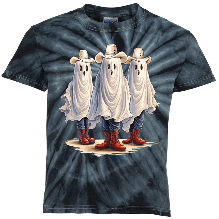 Three Cowboy Ghosts Kids Tie-Dye T-Shirt