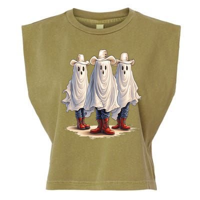 Three Cowboy Ghosts Garment-Dyed Women's Muscle Tee