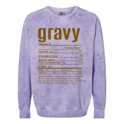 Thanksgiving Christmas Gravy Nutritional Facts Colorblast Crewneck Sweatshirt