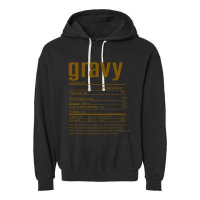 Thanksgiving Christmas Gravy Nutritional Facts Garment-Dyed Fleece Hoodie