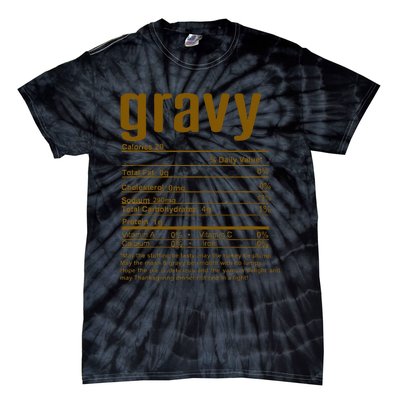 Thanksgiving Christmas Gravy Nutritional Facts Tie-Dye T-Shirt