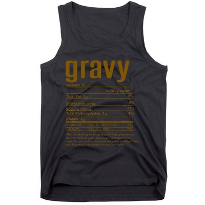 Thanksgiving Christmas Gravy Nutritional Facts Tank Top