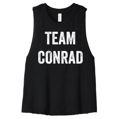 Team Conrad Go Conrad Supporter Cheer Fan Women's Racerback Cropped Tank