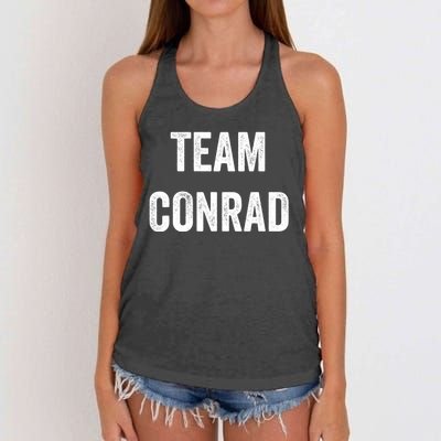 Team Conrad Go Conrad Supporter Cheer Fan Women's Knotted Racerback Tank