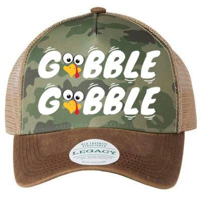 Thanksgiving Cute Gobble Gobble Turkey Face Gift Legacy Tie Dye Trucker Hat