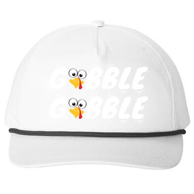 Thanksgiving Cute Gobble Gobble Turkey Face Gift Snapback Five-Panel Rope Hat