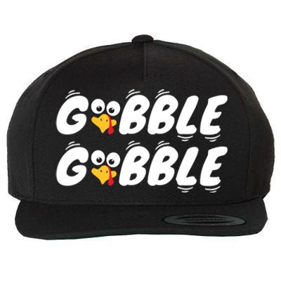 Thanksgiving Cute Gobble Gobble Turkey Face Gift Wool Snapback Cap