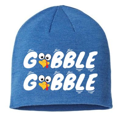 Thanksgiving Cute Gobble Gobble Turkey Face Gift Sustainable Beanie