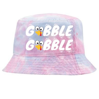 Thanksgiving Cute Gobble Gobble Turkey Face Gift Tie-Dyed Bucket Hat