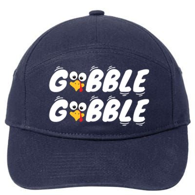 Thanksgiving Cute Gobble Gobble Turkey Face Gift 7-Panel Snapback Hat