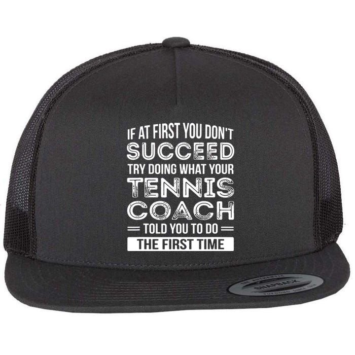 Tennis Coach Gift Funny Thank You Gift Flat Bill Trucker Hat