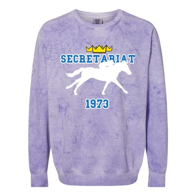 Trpl Crwn Gift Secretariat 1973 Cool Gift Colorblast Crewneck Sweatshirt