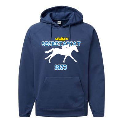 Trpl Crwn Gift Secretariat 1973 Cool Gift Performance Fleece Hoodie