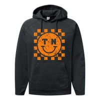 Tennessee Checkered Happily Face Football Season Game Day Performance Fleece Hoodie