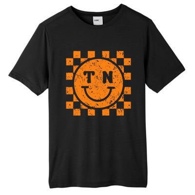 Tennessee Checkered Happily Face Football Season Game Day Tall Fusion ChromaSoft Performance T-Shirt