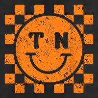 Tennessee Checkered Happy Face Football Season Game Day 7 Panel Mesh Trucker Snapback Hat