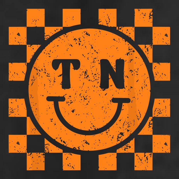 Tennessee Checkered Happy Face Football Season Game Day 7 Panel Mesh Trucker Snapback Hat