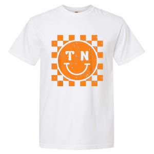 Tennessee Checkered Happy Face Football Season Game Day Garment-Dyed Heavyweight T-Shirt