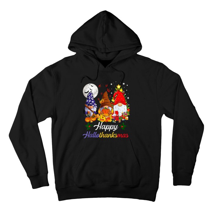 Thanksgiving Christmas Happy Hallothanksmas Gnomes Hoodie