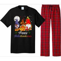 Thanksgiving Christmas Happy Hallothanksmas Gnomes Pajama Set