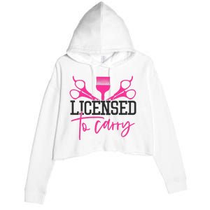 To Carry Hairstylist Cosmetologist Hairdresser Crop Fleece Hoodie