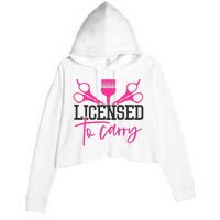 To Carry Hairstylist Cosmetologist Hairdresser Crop Fleece Hoodie