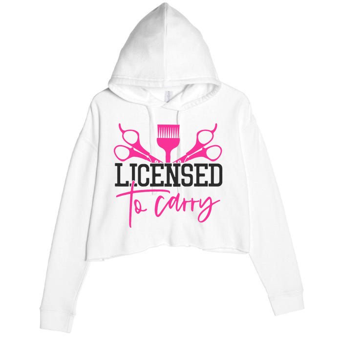 To Carry Hairstylist Cosmetologist Hairdresser Crop Fleece Hoodie