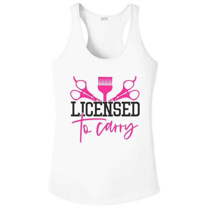 To Carry Hairstylist Cosmetologist Hairdresser Ladies PosiCharge Competitor Racerback Tank