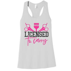 To Carry Hairstylist Cosmetologist Hairdresser Women's Racerback Tank