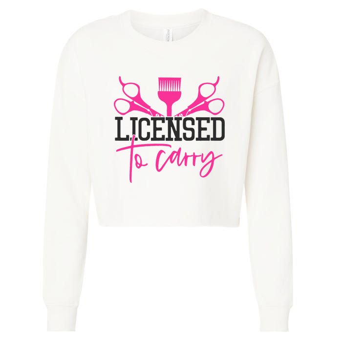 To Carry Hairstylist Cosmetologist Hairdresser Cropped Pullover Crew