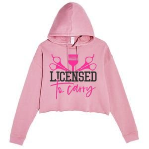 To Carry Hairstylist Cosmetologist Hairdresser Crop Fleece Hoodie