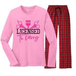 To Carry Hairstylist Cosmetologist Hairdresser Women's Long Sleeve Flannel Pajama Set 