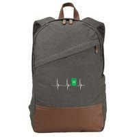 Trash Can Heartbeat EKG Pulse Recycle Logo Earth Day Cotton Canvas Backpack