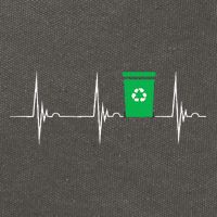 Trash Can Heartbeat EKG Pulse Recycle Logo Earth Day Cotton Canvas Backpack