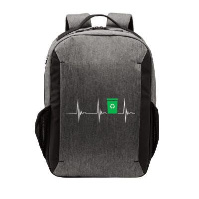 Trash Can Heartbeat EKG Pulse Recycle Logo Earth Day Vector Backpack