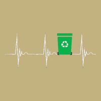Trash Can Heartbeat EKG Pulse Recycle Logo Earth Day Cooling Performance Long Sleeve Crew