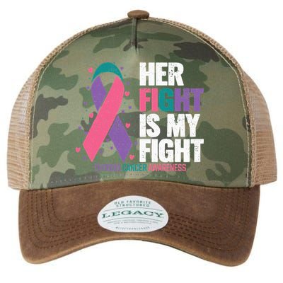 Thyroid Cancer Her Fight My Fight Thyroid Cancer Awareness Legacy Tie Dye Trucker Hat