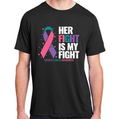 Thyroid Cancer Her Fight My Fight Thyroid Cancer Awareness Adult ChromaSoft Performance T-Shirt