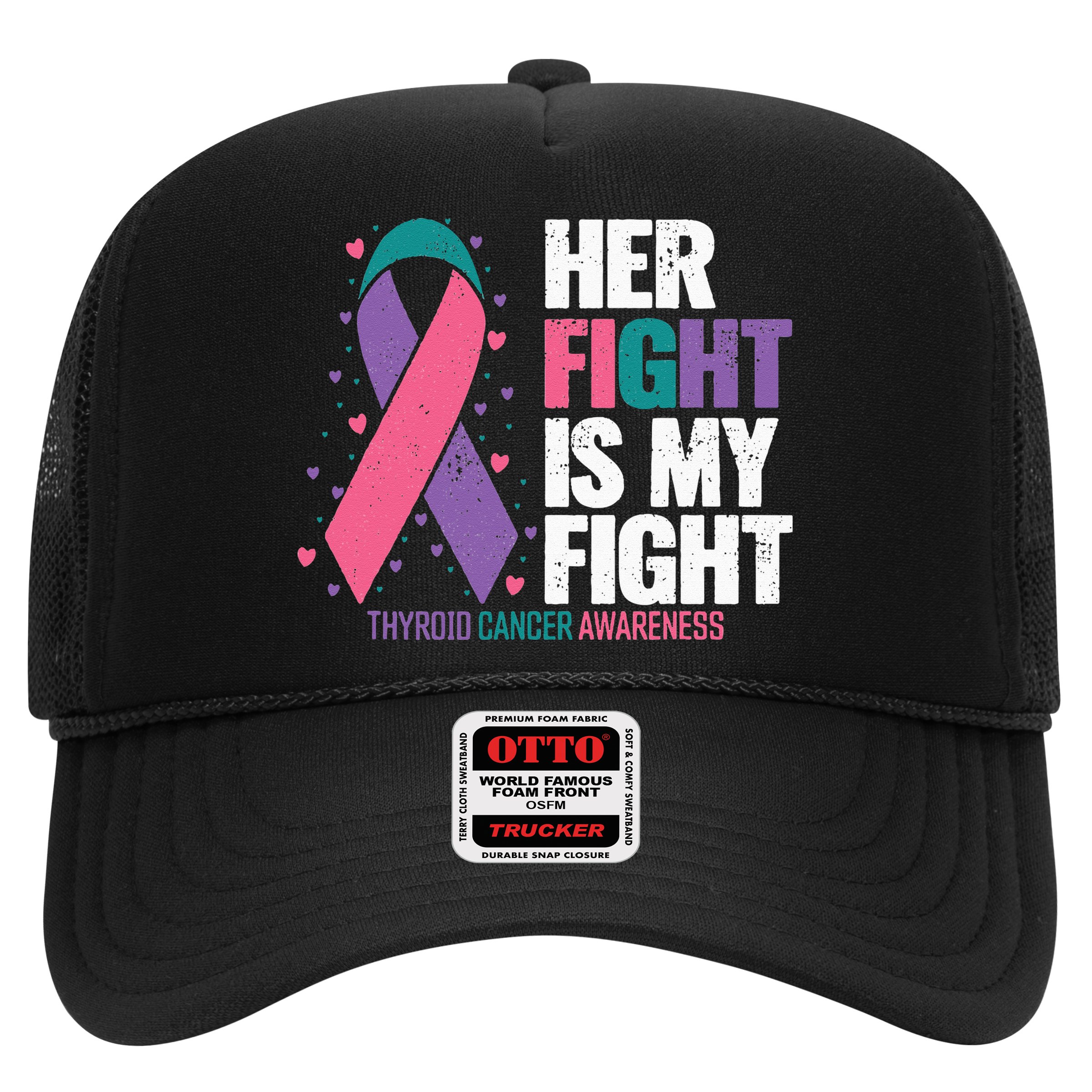 Thyroid Cancer Her Fight My Fight Thyroid Cancer Awareness Hat