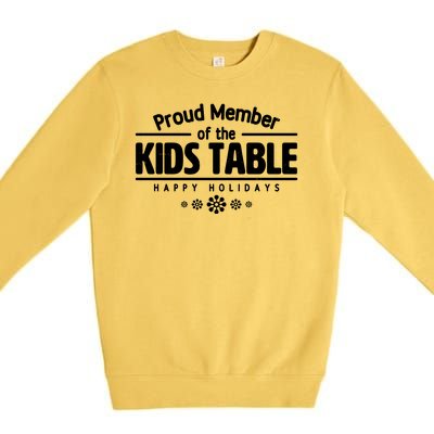 Thanksgiving Christmas Happy Holidays Proud Member Of Dinner Table For Children Premium Crewneck Sweatshirt