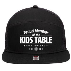 Thanksgiving Christmas Happy Holidays Proud Member Of Dinner Table For Children 7 Panel Mesh Trucker Snapback Hat