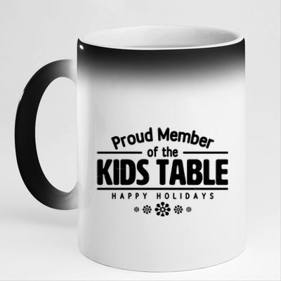 Thanksgiving Christmas Happy Holidays Proud Member Of Dinner Table For Children 11oz Black Color Changing Mug