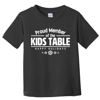 Thanksgiving Christmas Happy Holidays Proud Member Of Dinner Table For Children Toddler T-Shirt