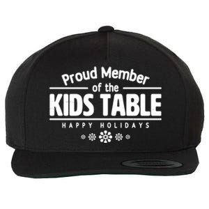 Thanksgiving Christmas Happy Holidays Proud Member Of Dinner Table For Children Wool Snapback Cap