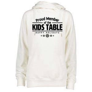 Thanksgiving Christmas Happy Holidays Proud Member Of Dinner Table For Children Womens Funnel Neck Pullover Hood