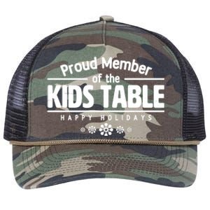 Thanksgiving Christmas Happy Holidays Proud Member Of Dinner Table For Children Retro Rope Trucker Hat Cap