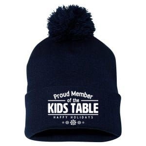 Thanksgiving Christmas Happy Holidays Proud Member Of Dinner Table For Children Pom Pom 12in Knit Beanie