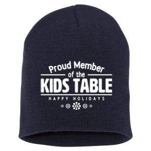 Thanksgiving Christmas Happy Holidays Proud Member Of Dinner Table For Children Short Acrylic Beanie