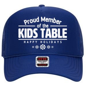 Thanksgiving Christmas Happy Holidays Proud Member Of Dinner Table For Children High Crown Mesh Back Trucker Hat