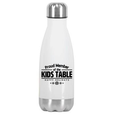 Thanksgiving Christmas Happy Holidays Proud Member Of Dinner Table For Children Stainless Steel Insulated Water Bottle